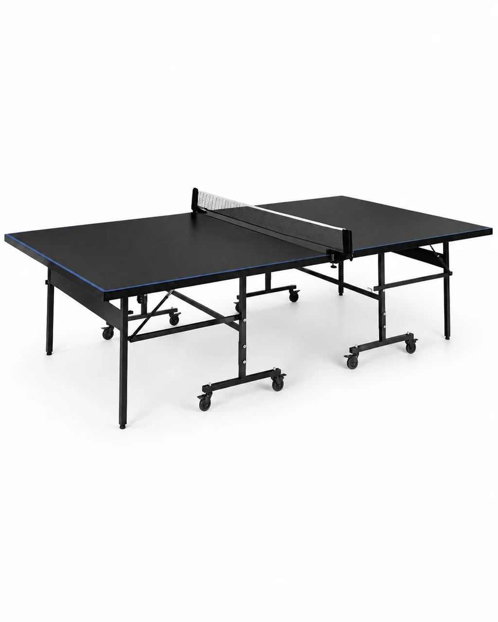 LifeTop TT202 Black/Blue Indoor Table Tennis Table – Foldable Ping Pong Table