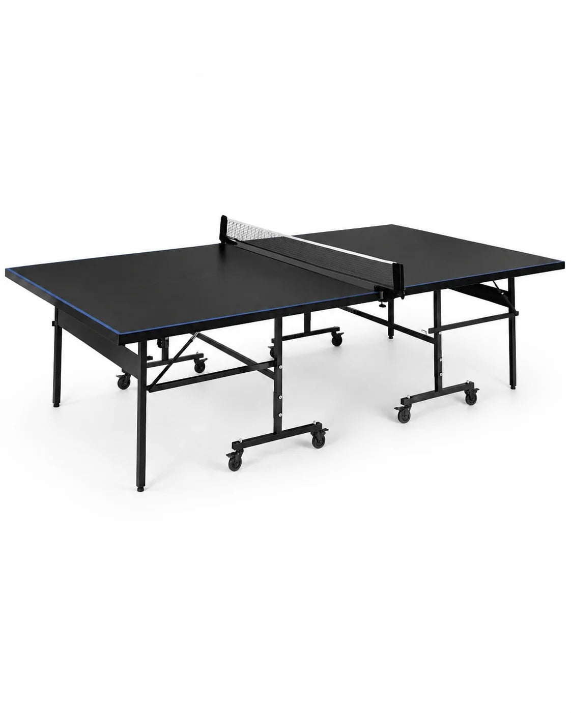 LifeTop TT202 Black/Blue Indoor Table Tennis Table – Foldable Ping Pong Table