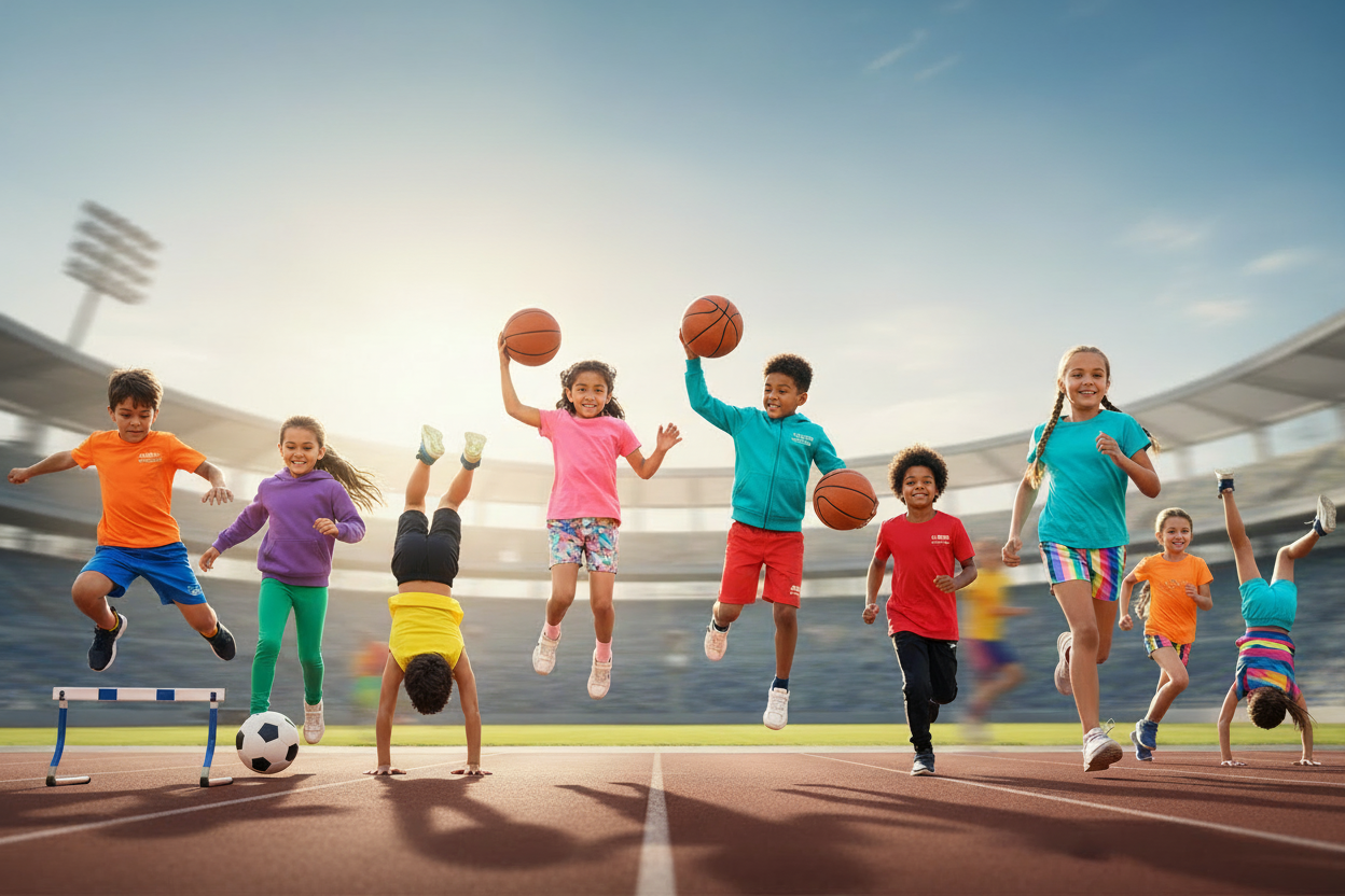 Kids Athletic Wear Action - No Text