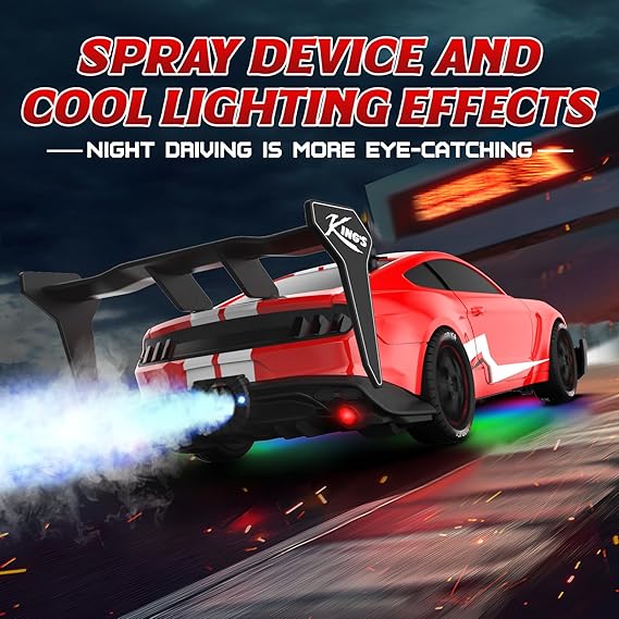 Sport Line - remote-control-car-rc-drift-car-1-16-scale-4wd-rc-car-with-led-lights-2-4ghz-30km-h-rtr-high-speed-racing-sport-toy-car-for-adults-boys-girls-kids-gift-2pcs-rechargeable-battery