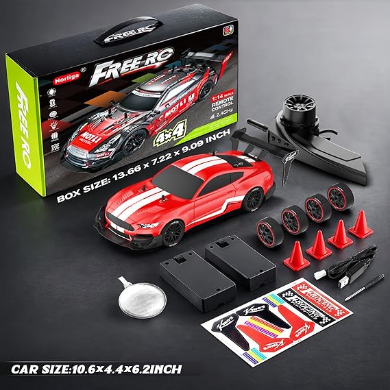 Sport Line - remote-control-car-rc-drift-car-1-16-scale-4wd-rc-car-with-led-lights-2-4ghz-30km-h-rtr-high-speed-racing-sport-toy-car-for-adults-boys-girls-kids-gift-2pcs-rechargeable-battery